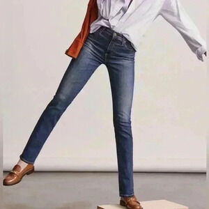 Ag Adriano Goldschmeid The Stevie Slim Straight Jeans, Size 25R